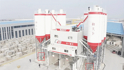 顺高空压机助力宜“楼顶静心喝茶”的三一C10搅拌站